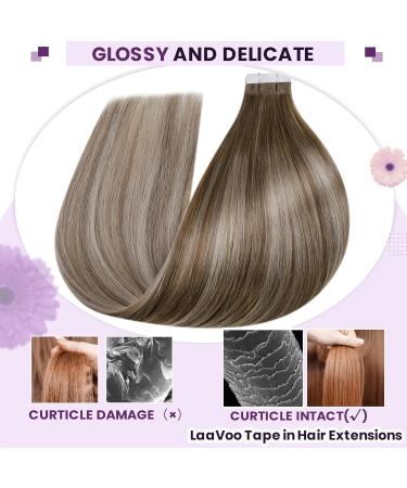 Shop Laavoo Real Hair Extensions - Tape-In Balayage & Ombre Platinum Blonde - 50g 20pcs 50cm - Buy Online on SooperMarket.com