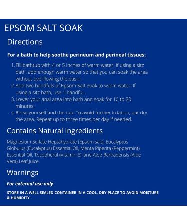 Doctor Butler's Epsom Salt Soak | Sitz Bath Salts for Hemorrhoids Relief - 32 oz (2 lb) Pack | Soothes Hemorrhoids for Men and Women - Buy Online on SooperMarket.com