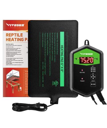 VIVOSUN Reptile Heating Pad 1-Pack 6X8 Inch with Thermostat