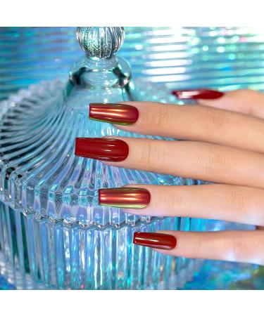 RARJSM Aurora Liquid Chrome Nail Powder - Red Green Chameleon Metallic Mirror Effect - 5ML - Iridescent Chrome for Gel Polish - Nail Art Accessories - Buy Online on SooperMarket.com