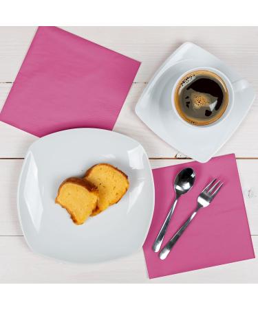 HEKU 100 Single-Colored Pink Napkins - 3-Layer 33x33cm | Highly Absorbent & Stylish | Perfect for Events & Gastronomy | Practical 5-Pack - Buy Online on SooperMarket.com