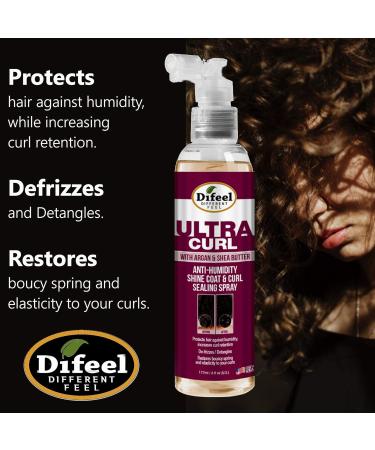 Difeel Ultra Curl Sealing Spray 8 oz - Hair Treatment for Curly Hair Anti-Frizz and Humidity-Proof - Buy Online on SooperMarket.com