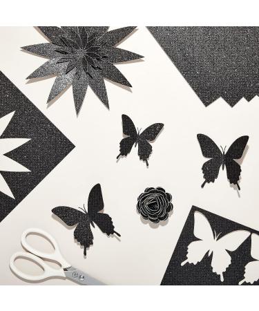 Black Glitter Cardstock Paper - 24 Sheets for Crafts, Birthday Cards, Wedding Invitations - 280gsm, 8.5x11 - Buy Online on SooperMarket.com