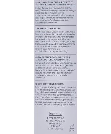 Christian BRETON Eye Focus Active Cream 10 ml - Buy Online on SooperMarket.com
