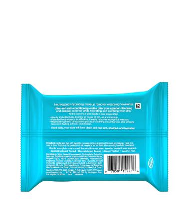 Neutrogena Hydrating Makeup Remover Wipes - 25ct Pack | Alcohol-Free Facial Cleansing Towelettes for Conditioning Skin, Removing Makeup & Waterproof Mascara - Buy Online on SooperMarket.com