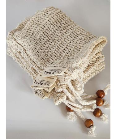 Buy Spa Pure Natural Sisal Exfoliating Soap Bag - 5 Pack | Handmade Soap Storage & Gently Exfoliate | Extend Soap Life - Buy Online on SooperMarket.com