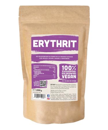 NoSugarSugar / Erythritol natural sugar substitute without calories 70% sweetness compared to sugar 1000 g