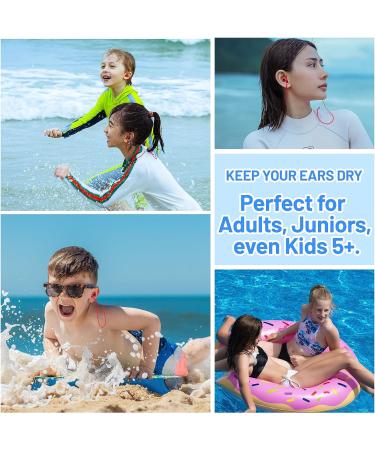 Swim Ear Plugs - Waterproof Silicone for Adults & Kids - 4 Sizes for Small Ear Canals - Buy Online on SooperMarket.com