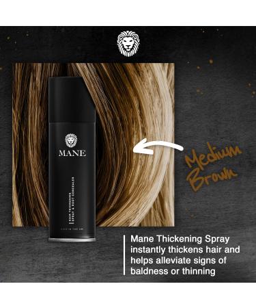 MANE Hair Thickening Spray & Root Touch Up Seal & Control Combo Pack Instantly Thicker Hair for Men & Women Fill in Hairlines and Hide Thinning and Fine Patches - Medium Brown 12 Colors (6.76 oz) - Buy Online on SooperMarket.com