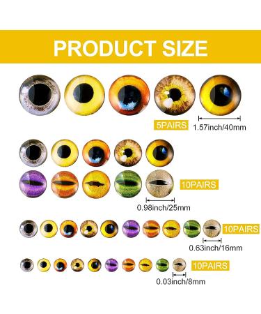 70 Pcs Large Animal Glass Eye Cabochons - Mixed Sizes Dragon Eyes for DIY Jewelry Making (Novel Style) - Buy Online on SooperMarket.com
