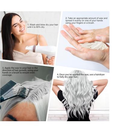 120g Temporary Silver White Hair Color Wax with Dye Brush Instant Natural Hairstyle Cream Disposable Coloring Mud for Men Women Washable Styling Pomades for Party Cosplay DIY Halloween - Buy Online on SooperMarket.com
