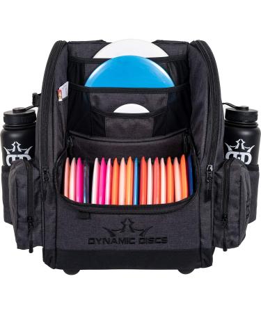 Dynamic Discs Commander Backpack Disc Golf Bag | 20 Disc Capacity | Two Deep Storage Pockets | Two Water Bottle Holders | Frisbee Disc Golf Backpack Bag Heather Black