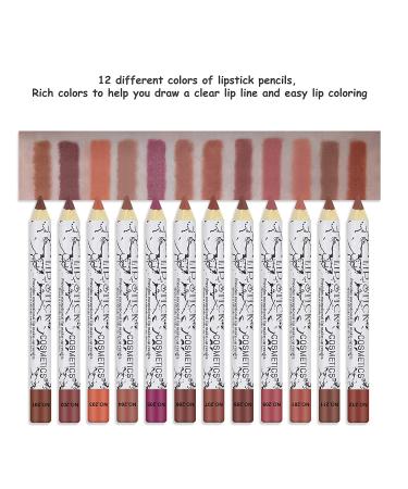 Ownest 12-Piece Lip Liner Pen Set - Matte Nude Lip Liner Pencil Kit for High Pigment and Sexy Lips - Buy Online on SooperMarket.com