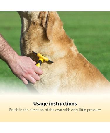 Thunderpaws Professional De-Shedding Tool for Dogs and Cats - Small to Large Breeds - Short or Long Hair - Yellow - Buy Online on SooperMarket.com
