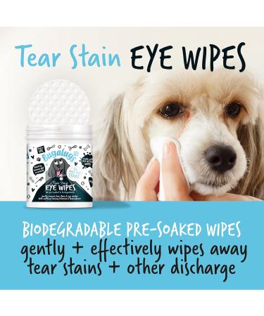 BUGALUGS Dog Eye Wipes 100 Biodegradable textured pre-soaked Dog Wipes. Safe & Easy Cleaning For Dogs - Pet Eye Wipes Remove Tear Stains Dog Eye Crust & Eye Discharge - Buy Online on SooperMarket.com