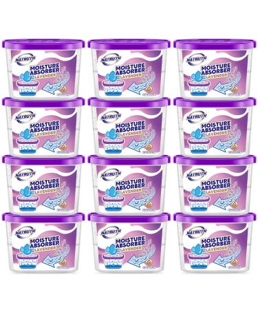 NATRUTH Moisture Absorbers With Lavender Scent 10.5OZ*12-Pack Portable Closet Dehumidifier Odor Eliminator Absorber Bucket Humidity Absorber Cleaner Air Dehumidifier for Closet Bathrooms Boats