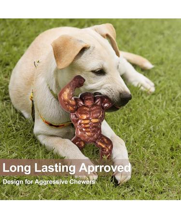 LUKITO Indestructible Dog Chew Toy - Real Beef - Aggressive Chewers - Large Dogs - Brown - Buy Online on SooperMarket.com