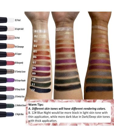 CCbeauty Shimmer Eyeshadow Stick - 2-IN-1 Cream Eye Shadow Pencil with Smudger | Waterproof & Hypoallergenic Eye Brightener Stick in Shiny White Pink Champagne - 01 - Buy Online on SooperMarket.com