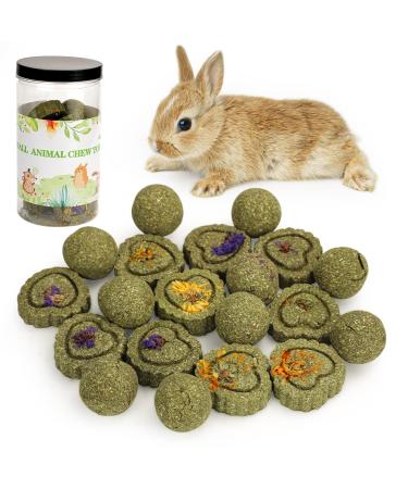 Episkey Bunny Chew Toys Small Animal Treats Natural Timothy Grass Chew Toys Grass Cake&Grass Ball Pet Snacks Molar Teeth Grinding Toy Chewing for Chinchillas Pig Dwarf Rabbit Gerbils H01
