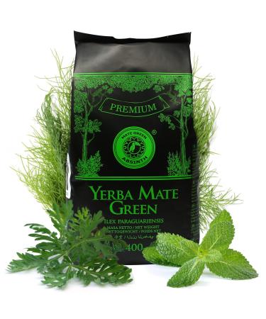 Mate Green Mate Tea 'Absinth' 400 g with mint fennel fruits wormwood herb |Brazilian Mate tea of the highest quality 1 piece (1-pack) green tea 400 g (1 Pack)