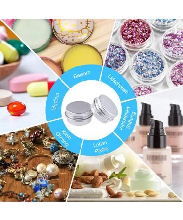 Aluminium Jar Travel Cream Jar with Lid Aluminium Empty Jar Cream Jar Empty Jar for Lip Balm Cosmetic Cream Mini Candles - Buy Online on SooperMarket.com
