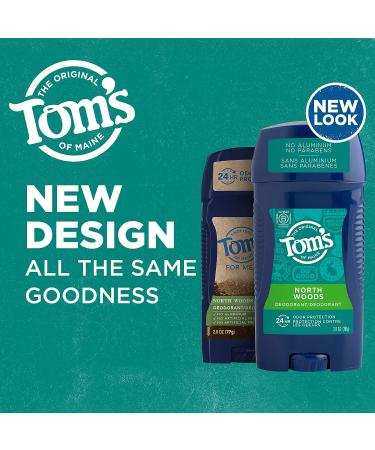 Tom's of Maine Men's Natural Deodorant, North Woods Scent, Aluminum-Free, 2.8 oz - Buy Online on SooperMarket.com