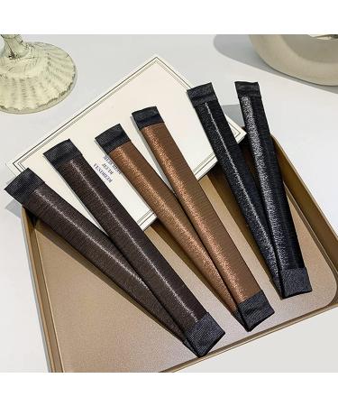 3-Piece Hair Bun Maker Set - Easy Snap Roll Nets for Women & Kids - French Twist Styling Tool - Brown - Buy Online on SooperMarket.com