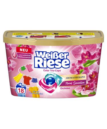 White giant color trio caps aromatherapy floral sensation (18 washes) detergent with orchid color detergent with intensive fragrance experience 18 pieces (1 Pack) 18 washloads