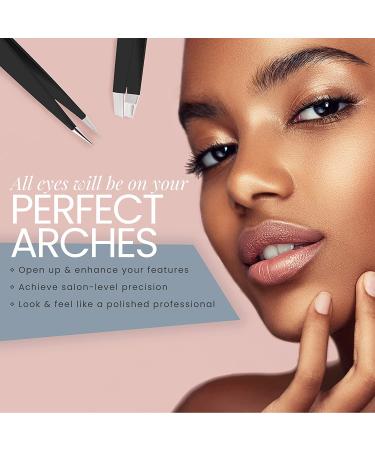 Tweezer Guru 4-Piece Eyebrow Tweezer Set for Men & Women - Professional Precision Tweezers Kit with Case for Facial Hair, Splinter, and Ingrown Hair Removal - Buy Online on SooperMarket.com