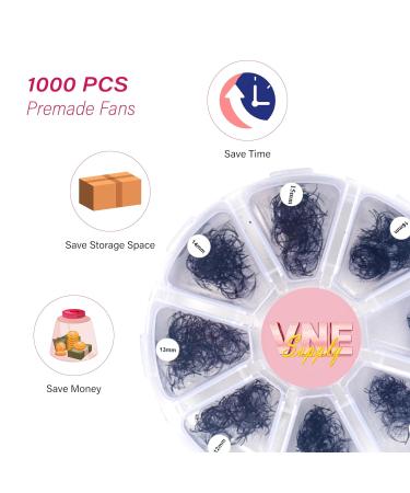 Combo 3 Pack of 1000 Premade Mixed Length Volume Lash Extensions - Customizable Mega Eyelash Fans for Ultimate Beauty - Buy Online on SooperMarket.com