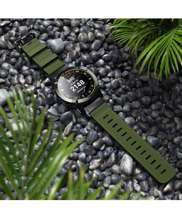 CUZOW 26mm Nylon Watch Band Replacement for Garmin Fenix 5X/5X Plus, Fenix 6X/6X Pro, Fenix 7X, Fenix 3/3 HR, and Descent - Army Green M - Buy Online on SooperMarket.com