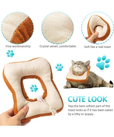 Frienda 2-Piece Adjustable Cat E-Collar | Cute Toast Neck Cone Collar for Kittens and Cats - Buy Online on SooperMarket.com