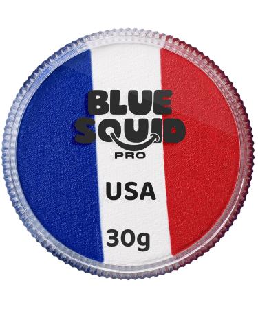 Blue Squid Pro Schminke Face Paint and Bodypaint - Red & Weiß Split (30g) Face and Bodypainter Color for adults children carnival and SFX