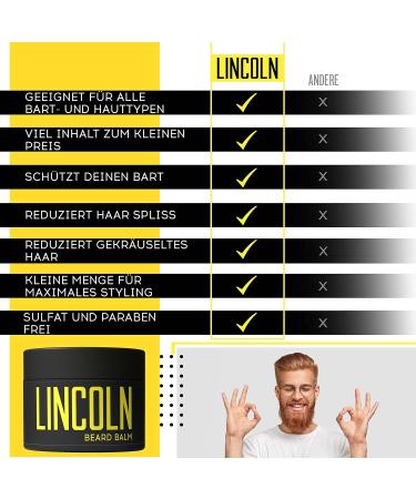 Lincoln Nourishing Beard Balm - Premium Beard Care for Men | 100ml | Smooth Non-Greasy Formula with High-Quality Oils - Buy Online on SooperMarket.com