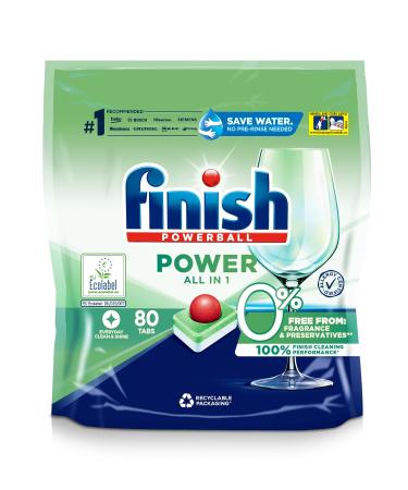 Finish 0 Percent Dishwasher Tablets - 80 Tabs