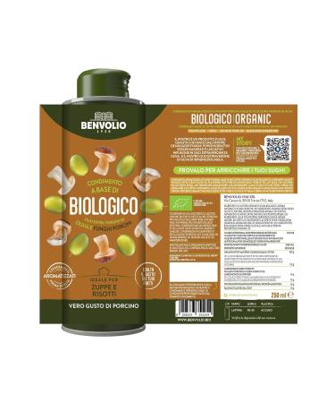 Organic Extra Virgin Olive Oil with Porcini Mushrooms - BENVOLIO 250ml | Premium International Shipping - Buy Online on SooperMarket.com