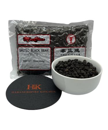 Salted Black Beans Bundle - 16 Ounce Pack of Chinese Douchi Fermented Black Beans with Habanerofire Jar Opener - Buy Online on SooperMarket.com