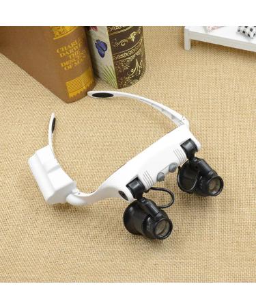 Headband LED Lights Magnifier Eye Glasses Watch Repair Loupe Jeweler Glass 10X 15X 20X 25X for Household Headband Magnifier with Led Light for Jewelry - Buy Online on SooperMarket.com