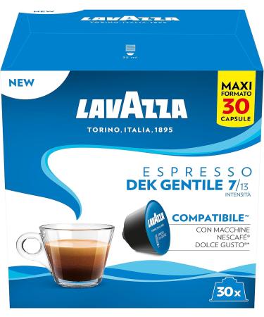 Dolce Gusto Compatible Lavazza Dek Gentile 30 Decaffeinated Espresso Coffee Capsules (1) - Buy Online on SooperMarket.com
