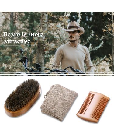 Luxury Men's Beard Care Set - Boar Bristle Brush & Comb in Gift Box | Perfect Father's Day Gift - Buy Online on SooperMarket.com