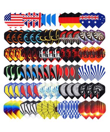 Niubixx Standard Dart Flights 30 Sets 90 Pcs Durable PET and Laser Replacement Feather Tail Wing - Perfect Accessories Equipment Supplies for Dart Games