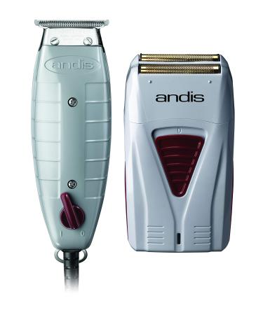 Andis 17195 Finishing Combo T-Outliner Trimmer & Pro Foil Lithium Titanium Foil Shaver - Professional Finishing Hair Clippers and Trimmer Kit for Men