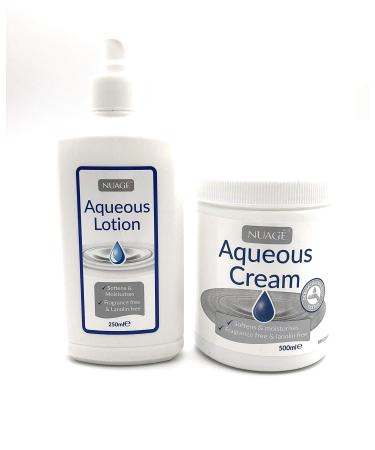Aqueous Cream 500g and Aqueous Lotion 250g moisturizing Cream and Cleansing Lotion. Softens and Moisturises Fragrance Free and Lanolin Free Body Cream Set Body Lotion Set