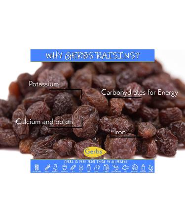GERBS California Raisins 2 LBS - Resealable Bulk Bag | Allergy-Friendly, Calcium & Iron-Rich, Sulfur Dioxide-Free | Antioxidant-Packed, Gluten & Peanut-Free - Buy Online on SooperMarket.com