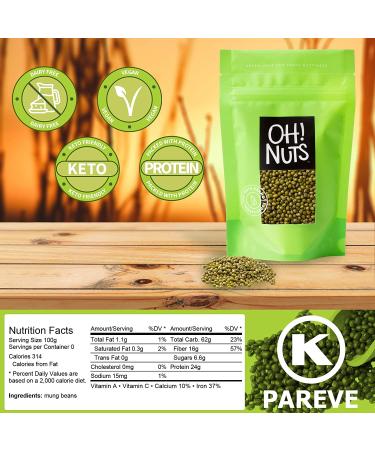 Oh! Nuts Mung Beans 5lb Bulk Bag - Sprouting Dried Kosher Moong Dal, Vegan Paleo Protein Packed Pantry Item - Green Lentils Stay-Fresh Keto Toor Dahl Bean - Buy Online on SooperMarket.com