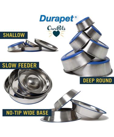 Our Pets DuraPet Stainless Steel Non-Slip Cat Food Bowls - 1-1.75 Cups Capacity - Easy to Clean Cat Dish - Buy Online on SooperMarket.com
