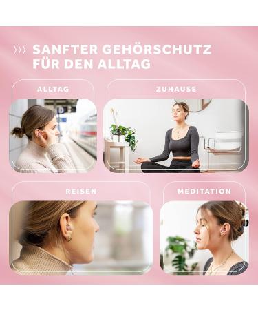 Buy Schallwerk Women+ Noise-Dampening Earplugs - Transparent Earplugs for Music Festivals Work & Learning - Compact Aluminum Case - Pink Filter - Buy Online on SooperMarket.com