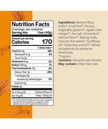 GOOD TO GO Soft Baked Bars - Cinnamon Pecan, 9 Pack | Gluten-Free, Keto, Paleo, Low Carb Snacks - Buy Online on SooperMarket.com