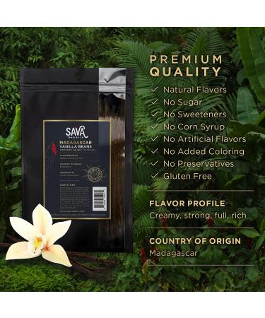 SAVA Madagascar Vanilla Beans  Bourbon Gourmet Vanilla Beans from Madagascar w/Rich  Deep Colored Vanilla Pods  Cooking & Baking Supplies (10 Count) 10 Beans - Buy Online on SooperMarket.com