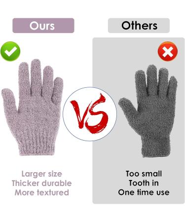 Sibba Exfoliating Gloves - Natural Loofah Bathing Gloves for Body and Face - Double Sided Shower Body Gloves - Dead Skin Remover - Purple - Buy Online on SooperMarket.com